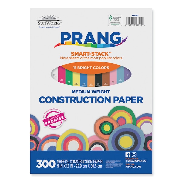 Construction Paper SmartStack, 9x12, PK300